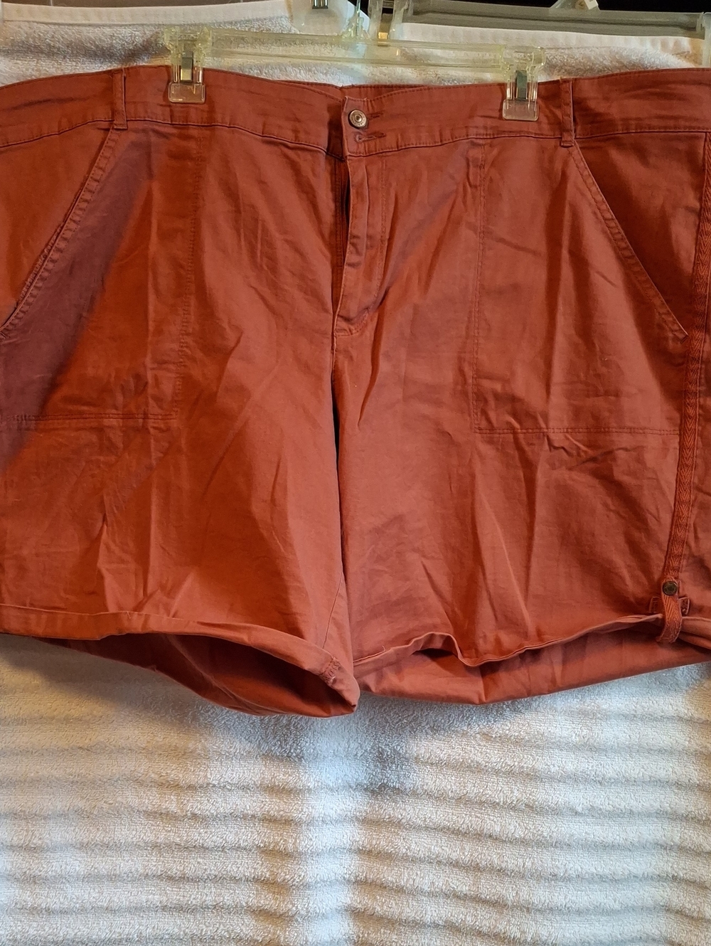 Gloria Vanderbilt Women's Flat Front Shorts in Rust Orange